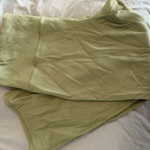Light Green Crop Flare Elation Rib